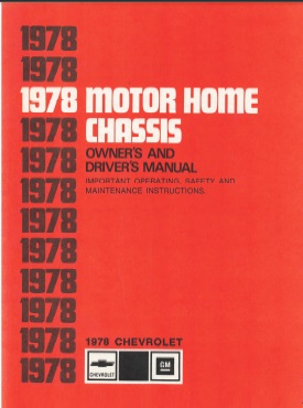 1978 Chevy Motorhome Chassis Owners Manual