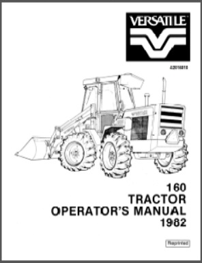 Versatile 160 1982 Owner/Maintenance Manual