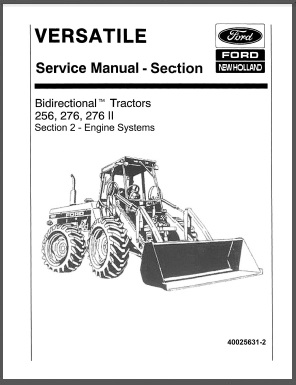 Versatile 256 / 276 / 276 II Tractor Engine Service Manual